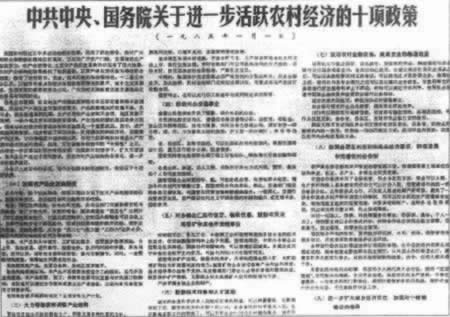 活跃农村经济，中共中央、国务院出台新政策